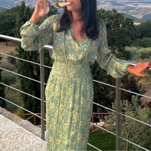 rag & bone calista floral maxi dress green